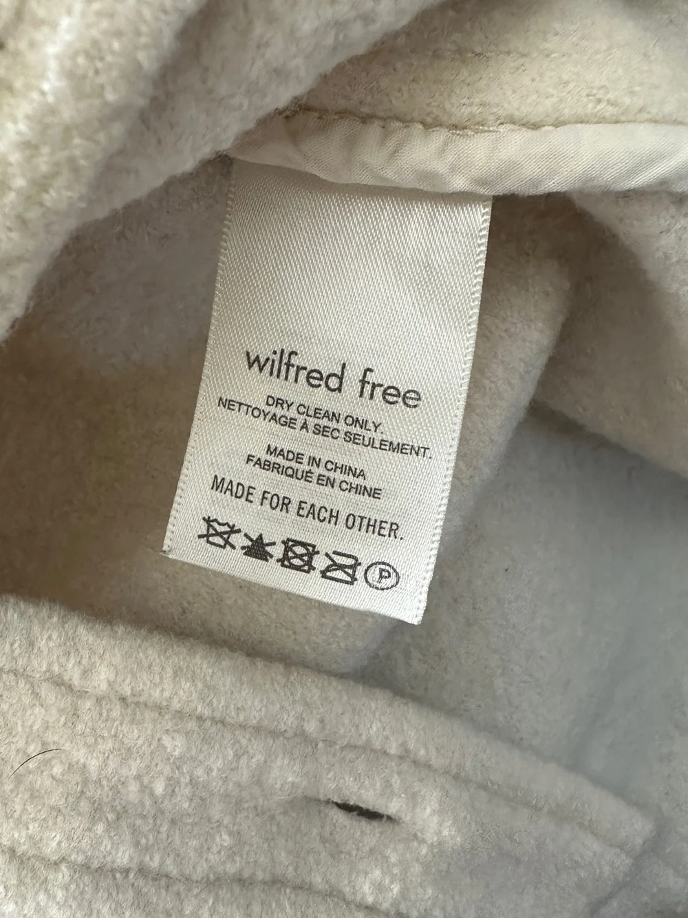 Wilfred Free Oatmeal Wool Shacket | 100% Merino Wool | Aritizia Size S - Picture 9 of 11